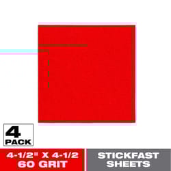 Diablo StickFast 4-1/2 in. L X 4-1/2 in. W 60 Grit Aluminum Oxide Sanding Sheet 4 pk