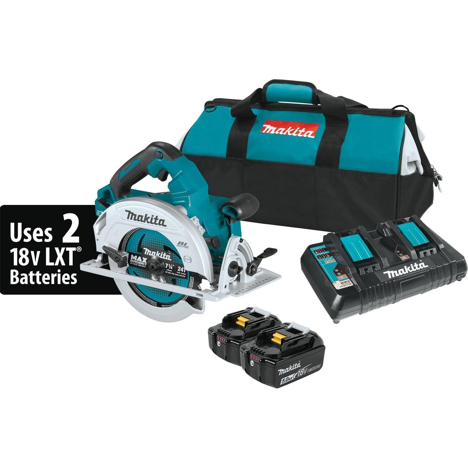 Photos - Power Saw Makita 36V 7-1/4 in. Cordless Brushless Circular Saw Kit  XSH06PT (Battery)