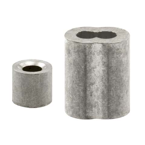 Prime-Line 3.9 in. W X 5.4 in. L X 5/32 in. D Aluminum Cable Ferrules and Stops Prime-Line 3.9 in. W X 5.4 in. L X 5/32 in. D Aluminum Cable Ferrules and Stops