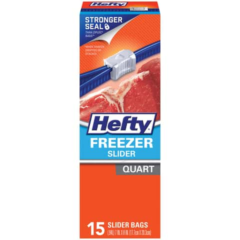  Hefty Slider Storage Bags (Quart, 20 Count) : Health & Household