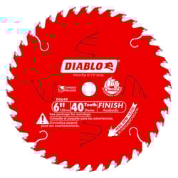 Diablo 6 in. D X 1/2 in. TiCo Hi-Density Carbide Finish Saw Blade 40 teeth 1 pk