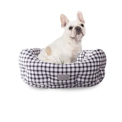 Pet Shop by Fringe Studio Multicolored Canvas Painted Gingham Pet Bed