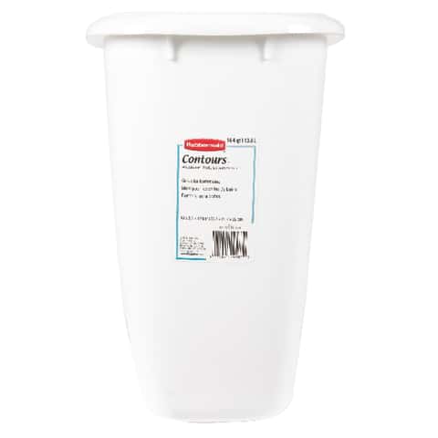 Rubbermaid 3.5-Gallon White Plastic Trash Can