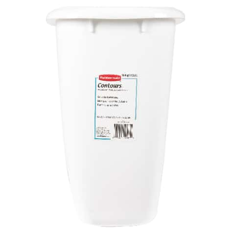 Rubbermaid 3.5-Gallons White Plastic Kitchen Trash Can