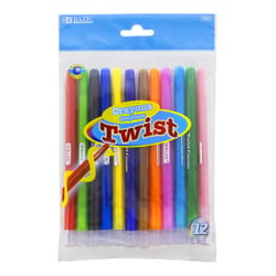 Bazic Products Assorted Color Twistable Crayons 12 pk