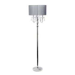 Elegant Designs 61.5 in. Chrome Gray Floor Lamp