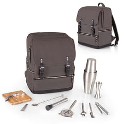 Legacy Backpack Portable Cocktail Gray Canvas Bar Tool Set