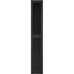 Builders Edge 72 in. H X 12 in. W Musket Brown Louvered Vinyl Shutter 2 pk