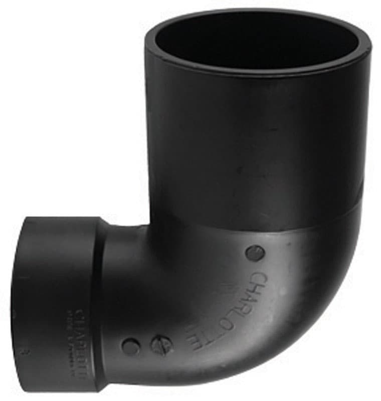 ABS003300600 Charlotte Pipe 3 in. Spigot X 4 in. D Hub ABS 90 D sku ABS003300600