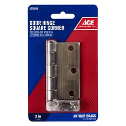 Ace 3 in. L Antique Brass Residential Door Hinge 1 pk