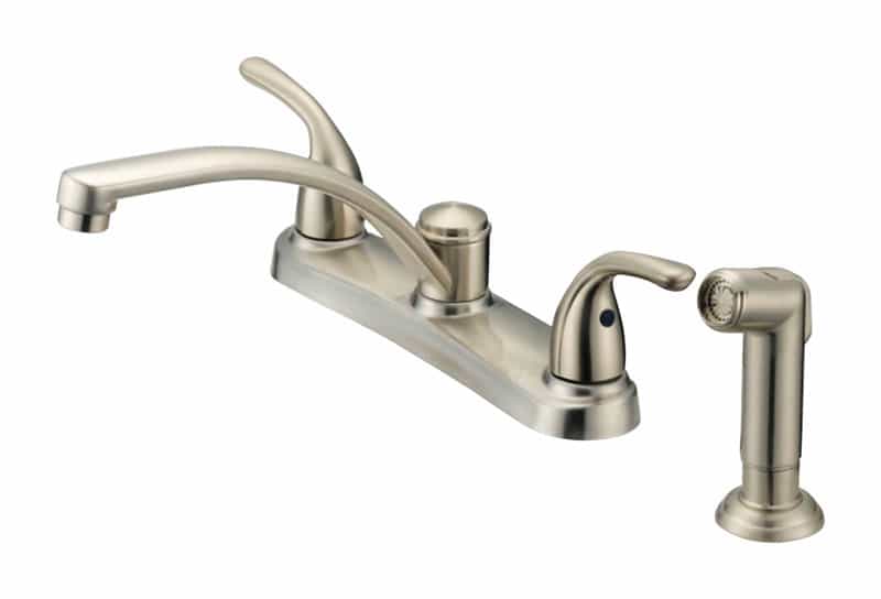 Oakbrook Coastal 2 Handle Kitchen W Sprayer Two Handle Brushed