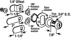 Prime-Line Bright Brass Gold Steel Cabinet/Drawer Lock