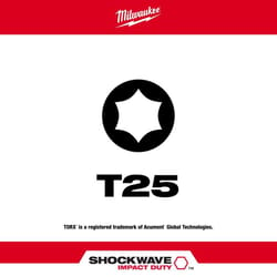 Milwaukee Shockwave Torx T25 X 1 in. L Impact Insert Bit Alloy Steel 2 pc
