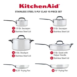 KitchenAid Polished Stainless Steel Cookware Set Silver