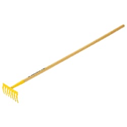 True Temper 43.25 in. 7 Tine Steel Kids Rake Wood Handle