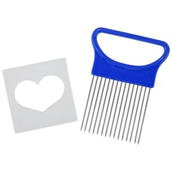 R&M International Corp International Blue/White Plastic/Steel Onion Slicer Holder