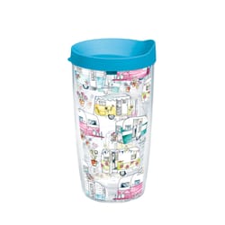 Tervis 16 oz Colorful Camper Multicolored BPA Free Tumbler with Lid