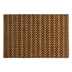 Entryways 36 in. W X 24 in. L Black/Natural Fishbone Coir Door Mat