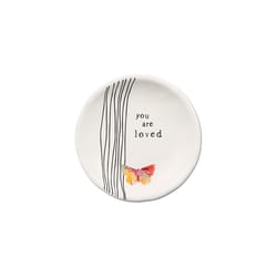 Pavilion .75 in. H X 4 in. W X 4 in. L Matte White Stoneware Butterfly Keepsake Dish