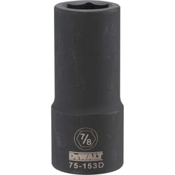 Dewalt 7/8 in. X 3/4 in. drive SAE 6 Point Deep Impact Socket 1 pc