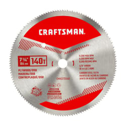 Craftsman 7-1/4 in. D X 5/8 in. Plywood Carbon Steel Circular Saw Blade 140 teeth 1 pk