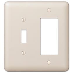 Amerelle Devon Light Almond 2 gang Stamped Steel Decorator/Toggle Wall Plate 1 pk