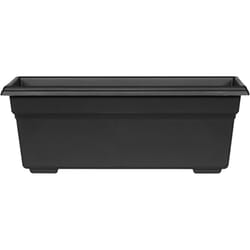 Novelty 6.4 in. H X 17.5 in. W X 8 in. D Plastic Countryside Flowerbox Flower Box Black