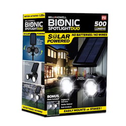 Bell + Howell Bionic Spotlight Duo Motion-Sensing Solar Powered LED Black Spotlight