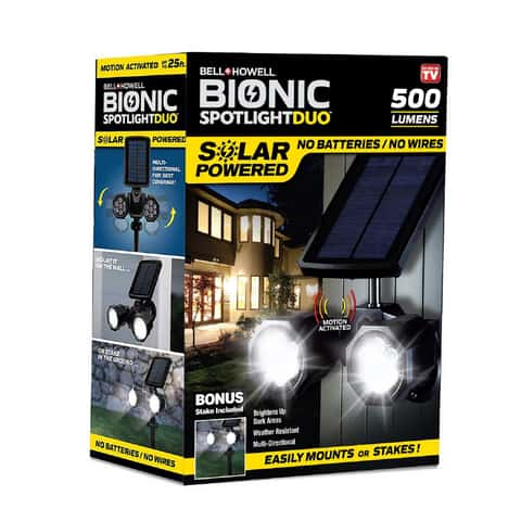 Bell and howell solar deals motion sensored bionic spotlight stores