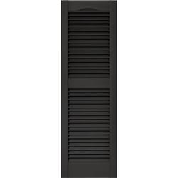 Builders Edge 48 in. H X 14.5 in. W Black Louvered Vinyl Shutter 2 pk