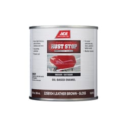 Ace Rust Stop Indoor / Outdoor Leather Brown Oil-Based Enamel Rust Preventative Paint 1/2 pt
