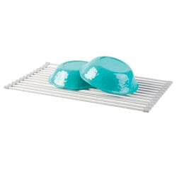 iDesign Metro Silver Aluminum/Silicone Dish Drainer