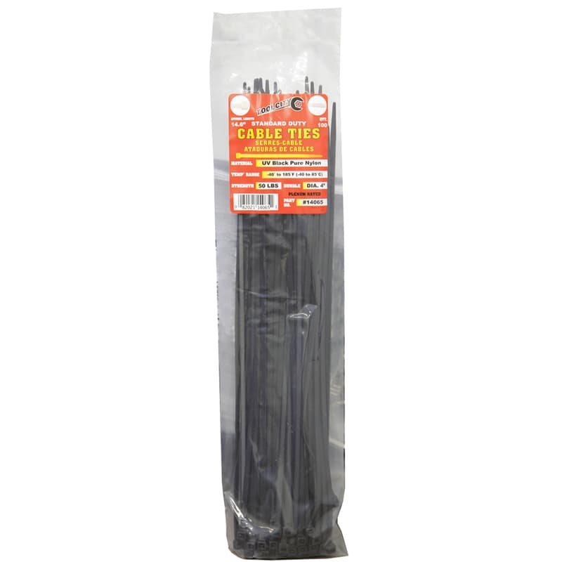UPC 082021140651 product image for Tool City 14.6 in. L Black Cable Tie 100 pk | upcitemdb.com