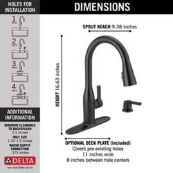 Delta Marca One Handle Matte Black Pull-Down Kitchen Faucet