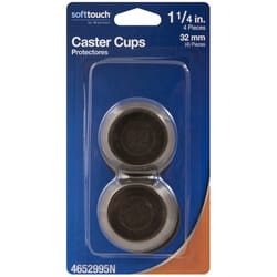 Softtouch Vinyl Caster Cup Brown Round 1-1/4 in. W X 1-1/4 in. L 4 pk