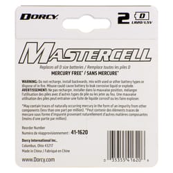 Mastercell Pro Power D Alkaline Batteries 2 pk Carded