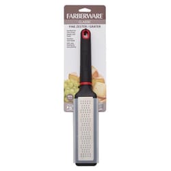 Farberware Black/Silver Plastic/Stainless Steel Zester Grater