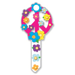 Lucky Line Key Shapes Peace Sign House Key Blank SC1 Double For Schlage