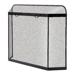 Panacea Black Matte Steel Fireplace Screen Spark Guard