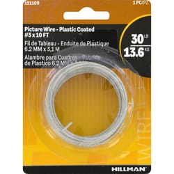 Hillman Plastic Coated Silver Picture Wire 30 lb 1 pk