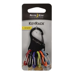 Nite Ize KeyRack 2 in. D Stainless Steel Black Carabiner Carabiner Key Chain