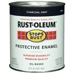 Rust-Oleum  Stops Rust  Gloss  Charcoal Gray  Oil-Based  Protective Enamel  1 qt. 
