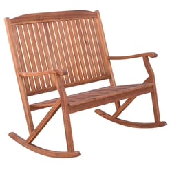 Leigh Country Sequoia Brown Wood Frame Log Double Rocking Chair