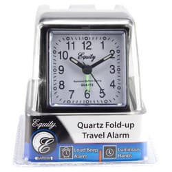 La Crosse Technology Equity 3.5 in. Black Travel Alarm Clock Analog Battery Operated