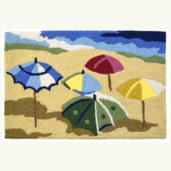 Jellybean 20 in. W X 30 in. L Multi-color Water's Edge Umbrellas Polyester Accent Rug