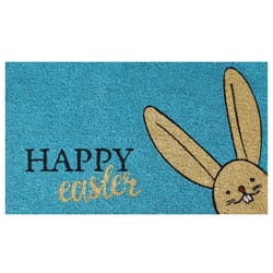 Home & More 1.42 W X 2.42 L Blue Happy Easter Coir Door Mat