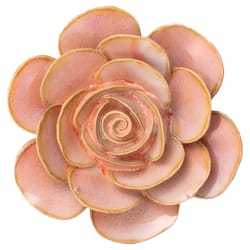 Chive France 1.77 in. H X 4 in. W X 4 in. L Glazed Pink Ceramic Ranunculus Wall Flower