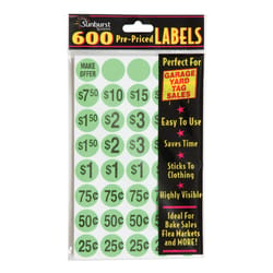 600 Pcs Yard Garage Sale Price Stickers 1 Inch Flea Market Pre-Printed Pricing  Stickers Dollar