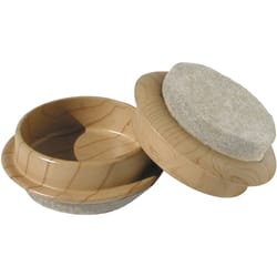 Shepherd Hardware Plastic Furniture Cup Woodgrain Round 1-3/4 in. W X 1-3/4 in. L 4 pk