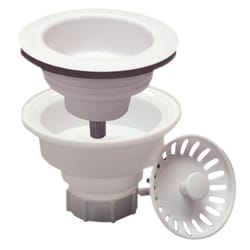 Keeney Deep Cup 3-1/2 in. D White Plastic Sink Strainer